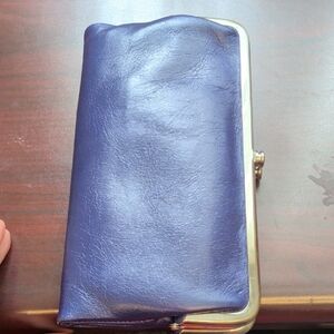 HOBO Deep Navy Leather Card Wallet Clutch with ID Window